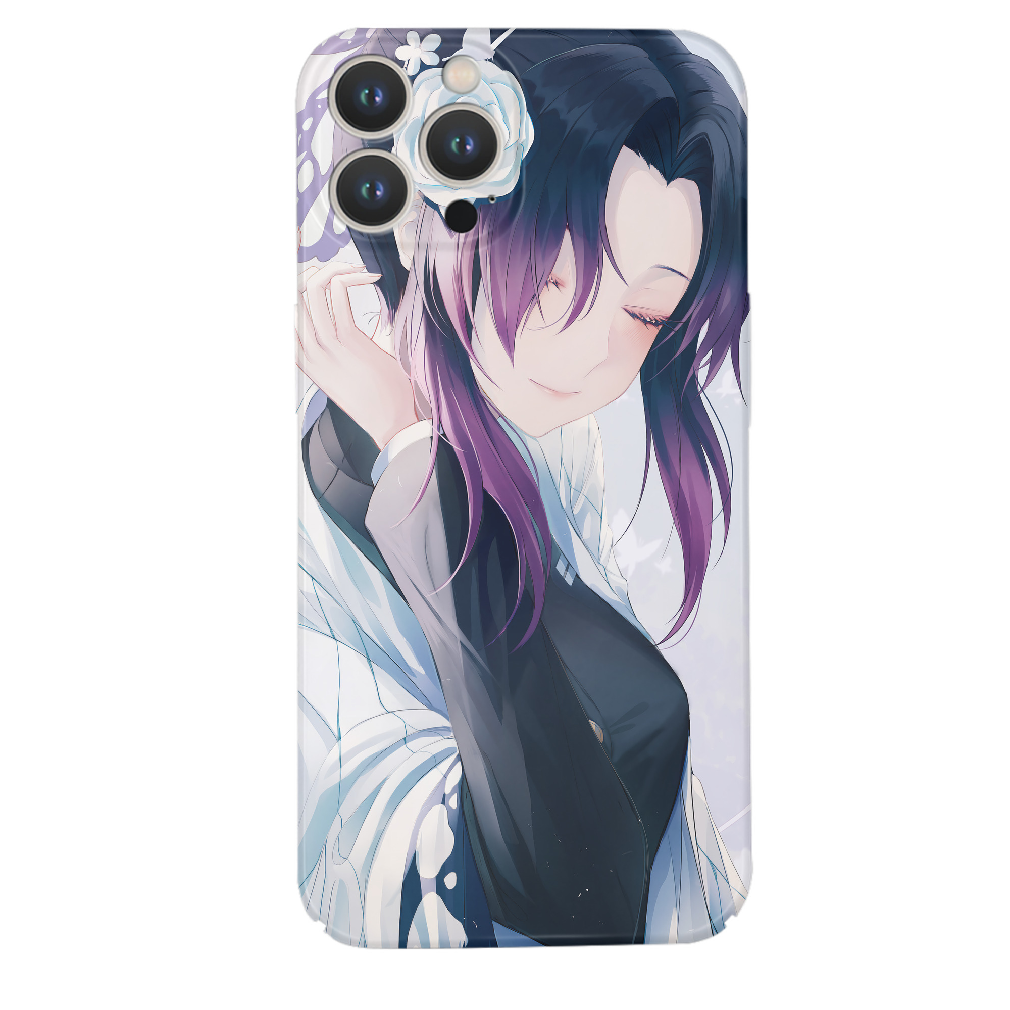 （画像用） 鬼滅の刃（きめつのやいば）蟲柱-胡蝶 しのぶ／こちょう しのぶ Kochou Shinobu 【iPhone 14シリーズ対応】ハードケース